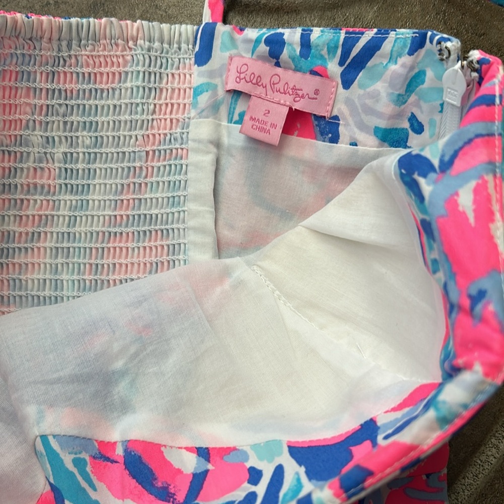 Lilly Pulitzer Vibrant Pink and Blue Midi Dress - Picture 4 of 6